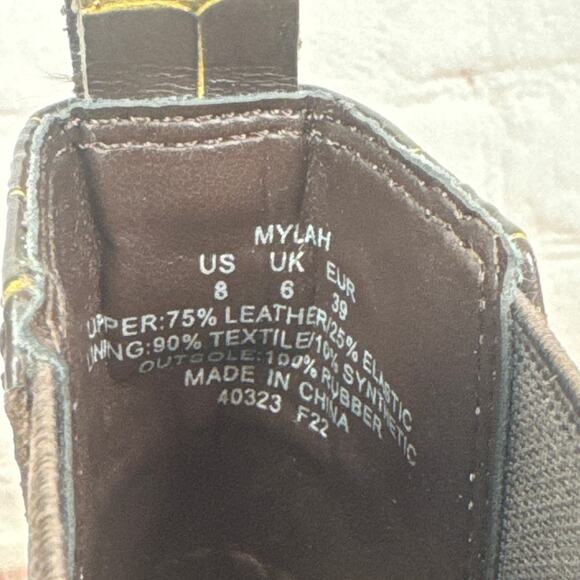 Lauren Ralph Lauren Mylah Leather Chelsea Brown Gold Boots Women’s Size 8 - Picture 11 of 11